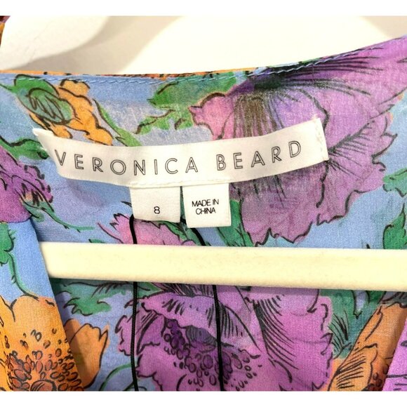 Veronica Beard $598 Silk Sean Floral Printed Ruched Mini Dress Sz 8 NEW - Picture 9 of 11